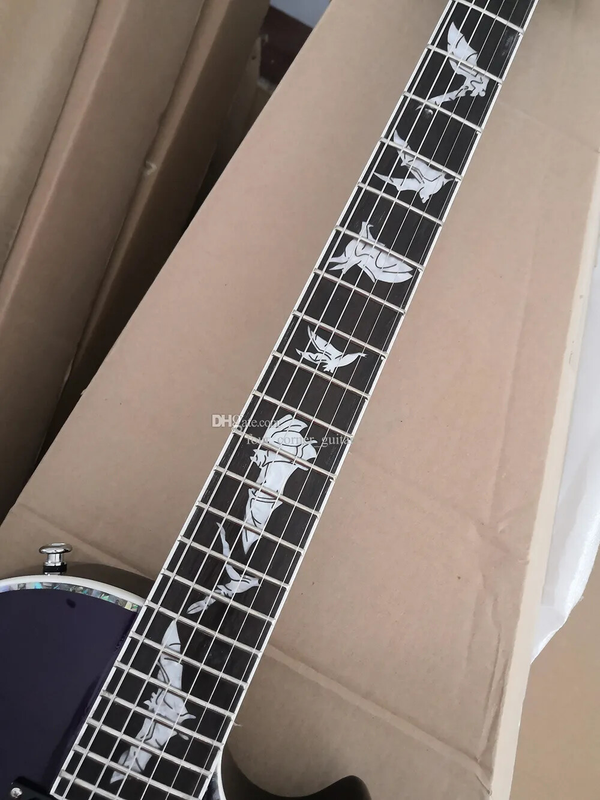 6 Strings Purple Electric Guitar EMG Pickups Rosewood Fretboard Abalone Binding