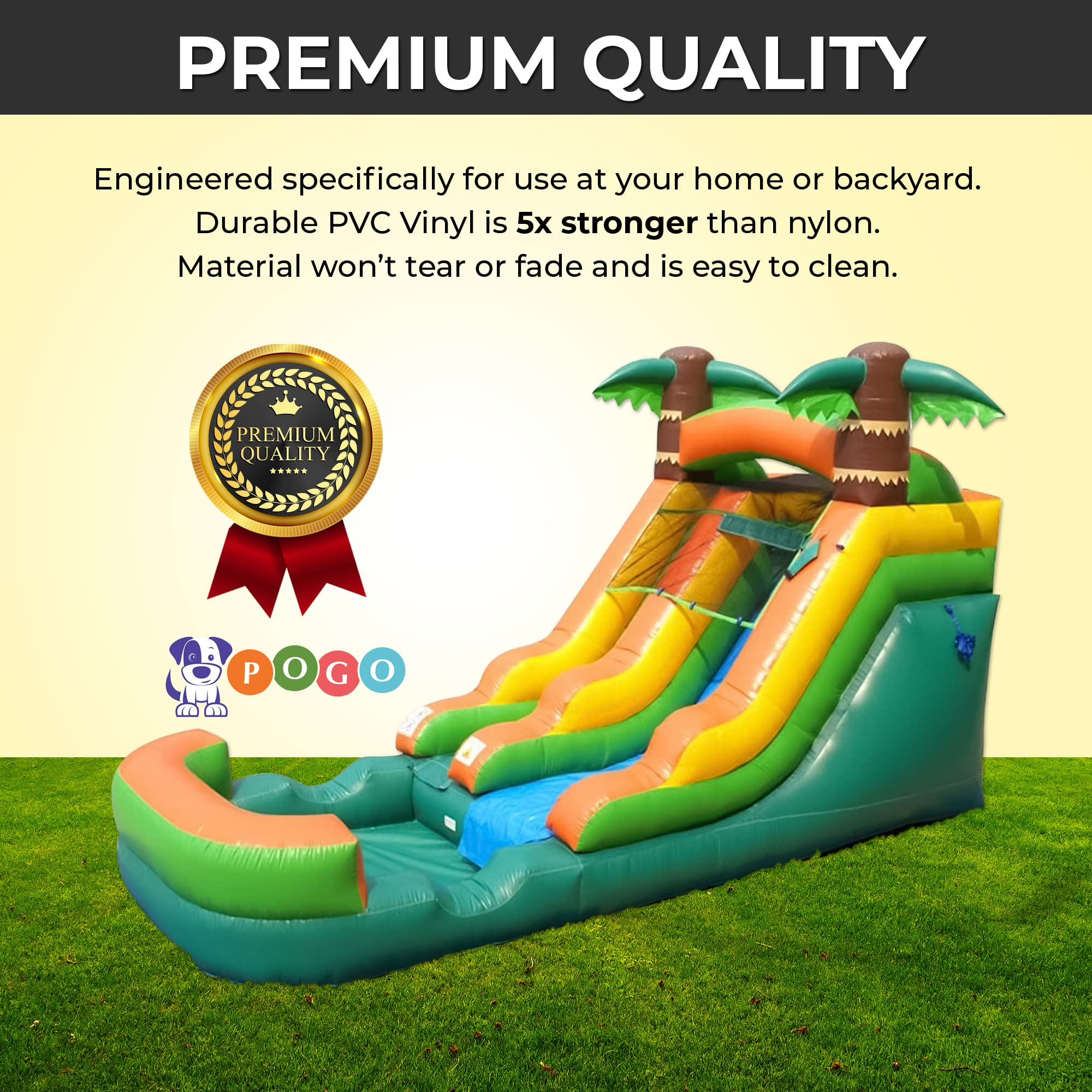 Inflatable Water Slide for Kids - Residential Backyard