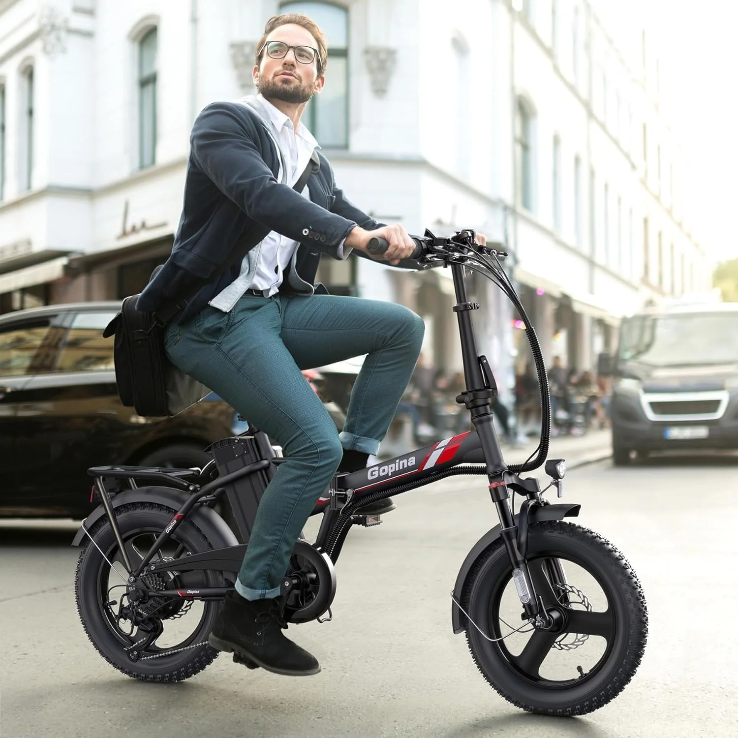 Vivi 16in Folding Fat Tire Electric Bike, 350W