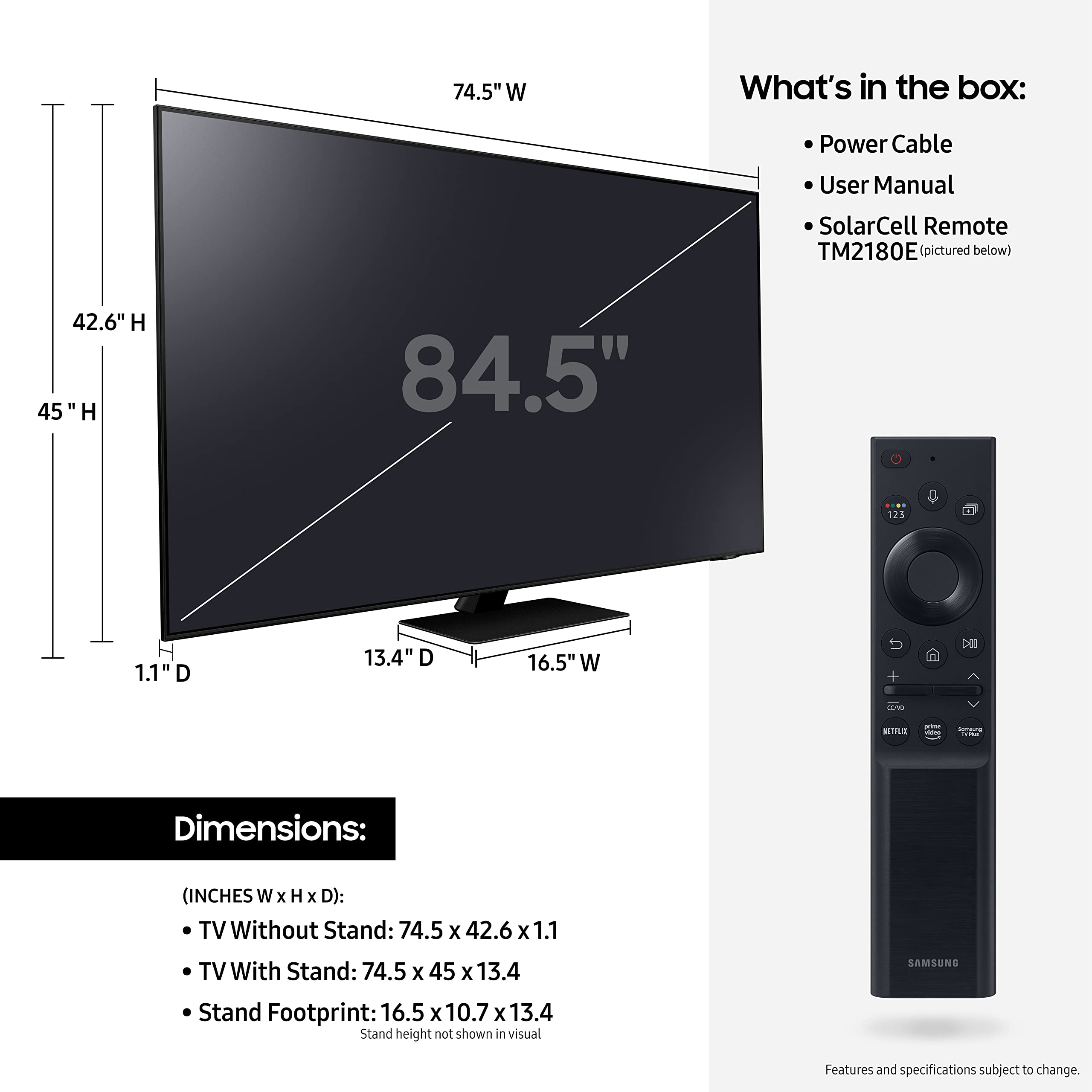 85" QN85A QLED 4K Ultra HD HDR Smart TV