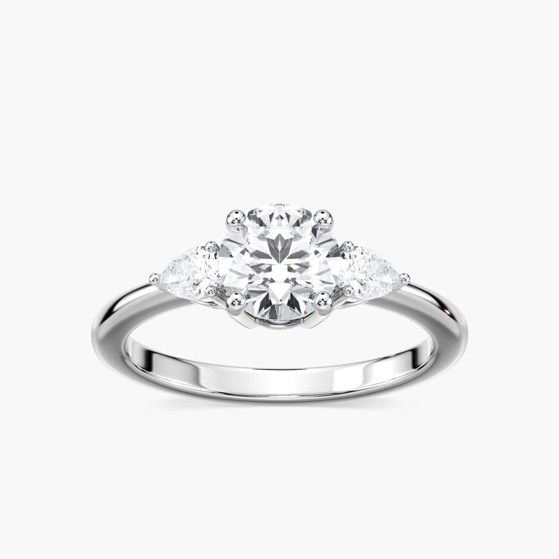 Daphne Lab Grown Diamond Basket Three Stone Engagement Ring