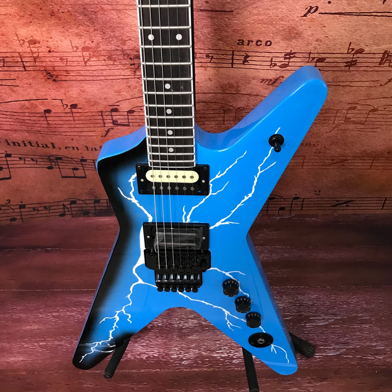 Chinese Electric Guitar Dimebag Dean ML From Hell Blue Lighting Body Bridge
