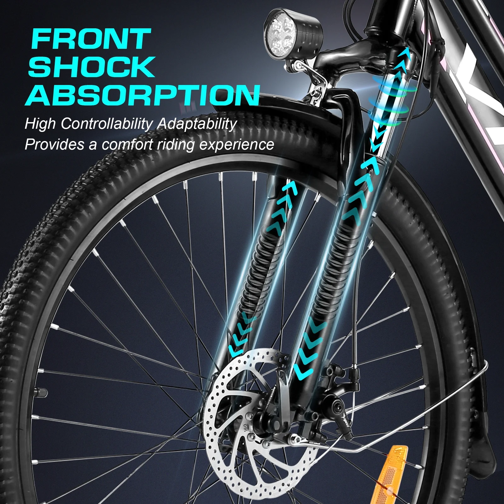 Vivi 26in Step-Through Electric Cruiser Bike, 500W, 48V