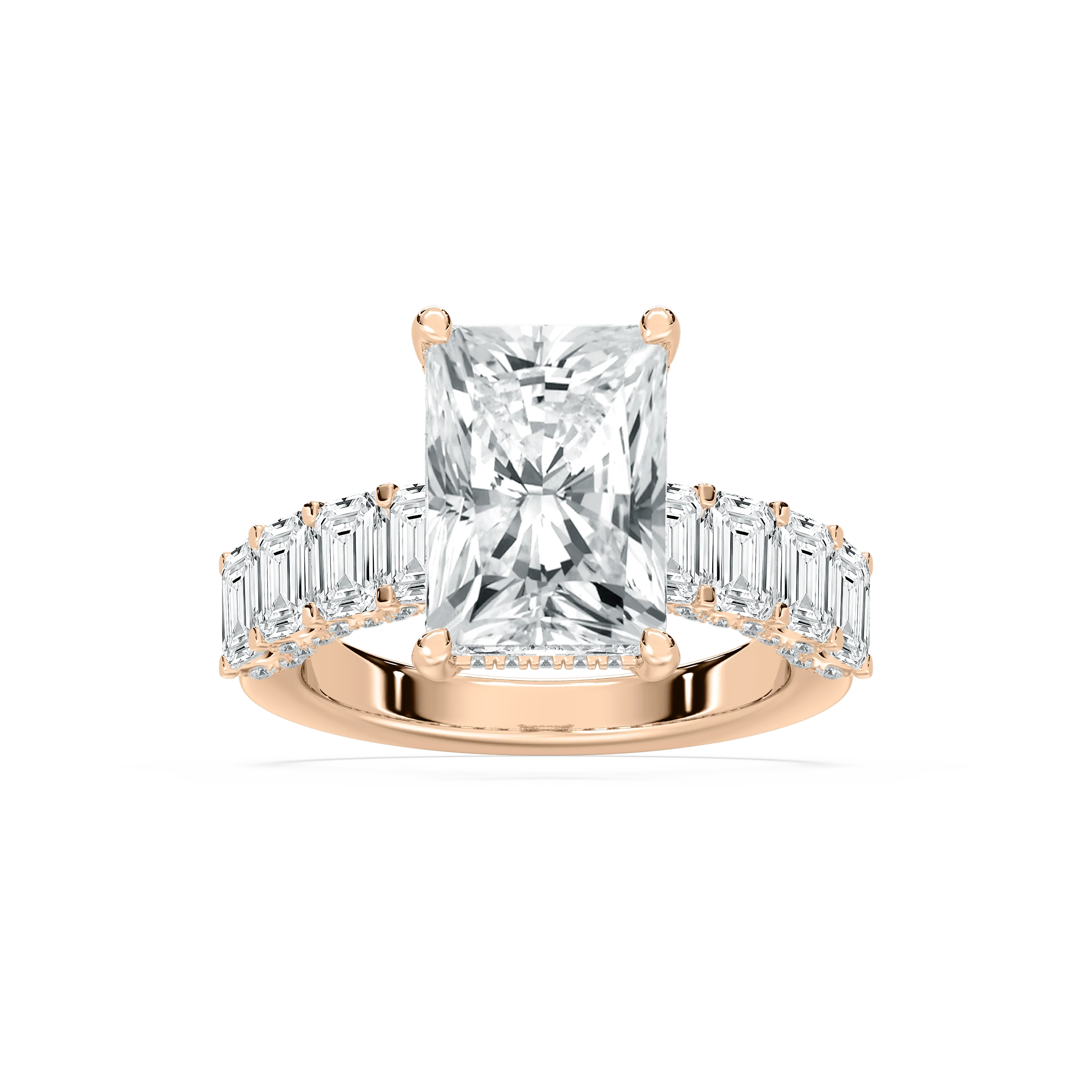 Claire 7 ³⁄₄ ctw Radiant Lab Grown Diamond Hidden Halo Engagement Ring