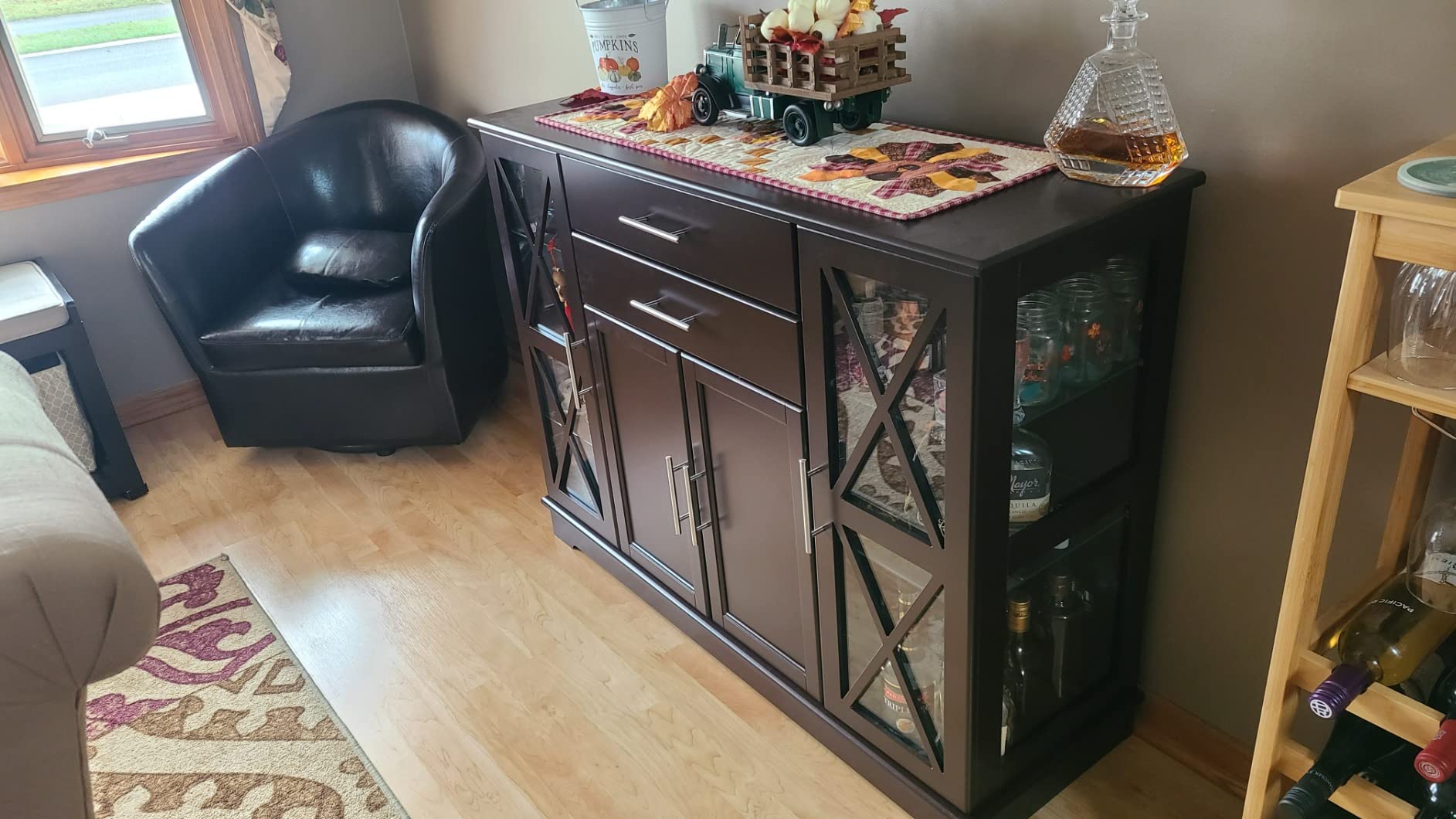 Wood 47 Inch Sideboard Buffet Storage Cabinet Console Sofa Table