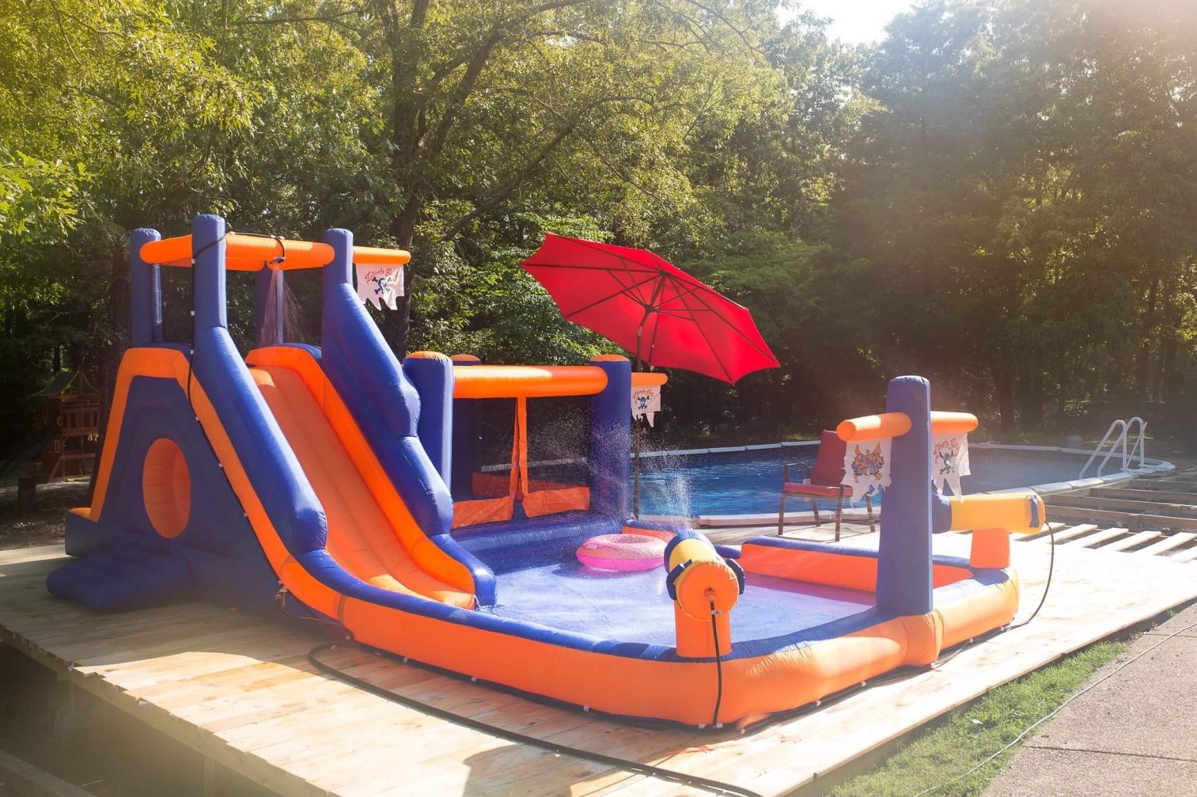 Inflatable Water Park.Large.Slide.Climbing Wall.Bounce