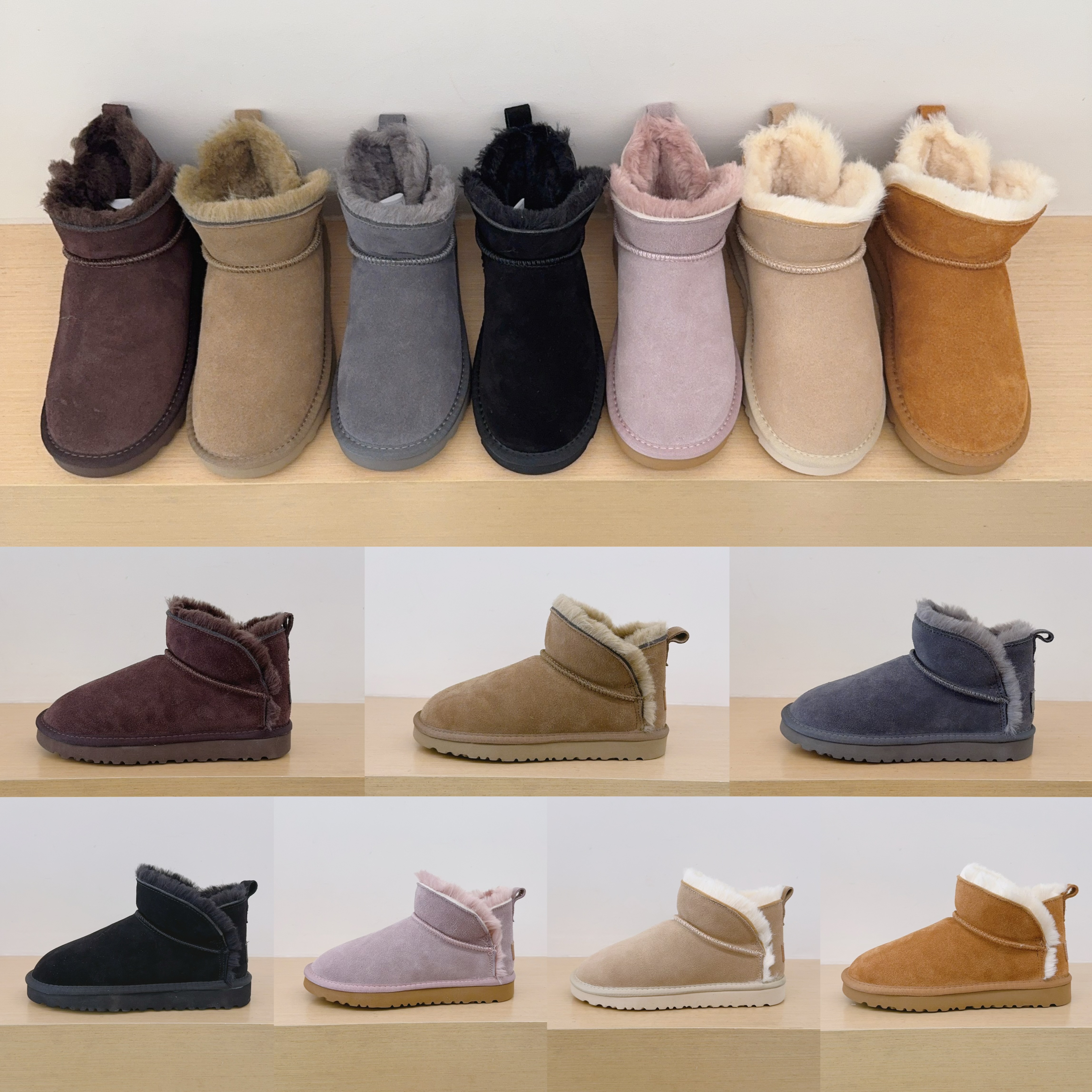 Fur Trim Ankle Boots