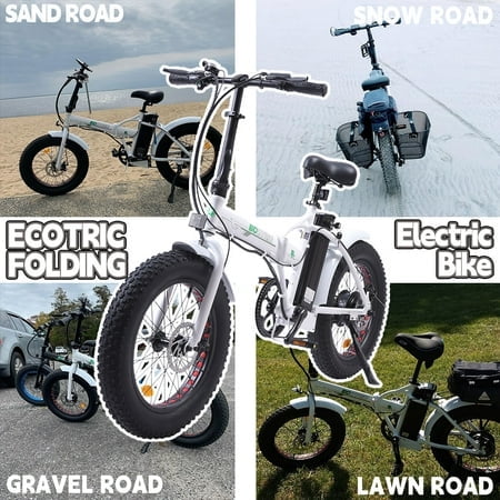 ECOTRIC 20in Folding Fat Tire Electric Bike, 500W
