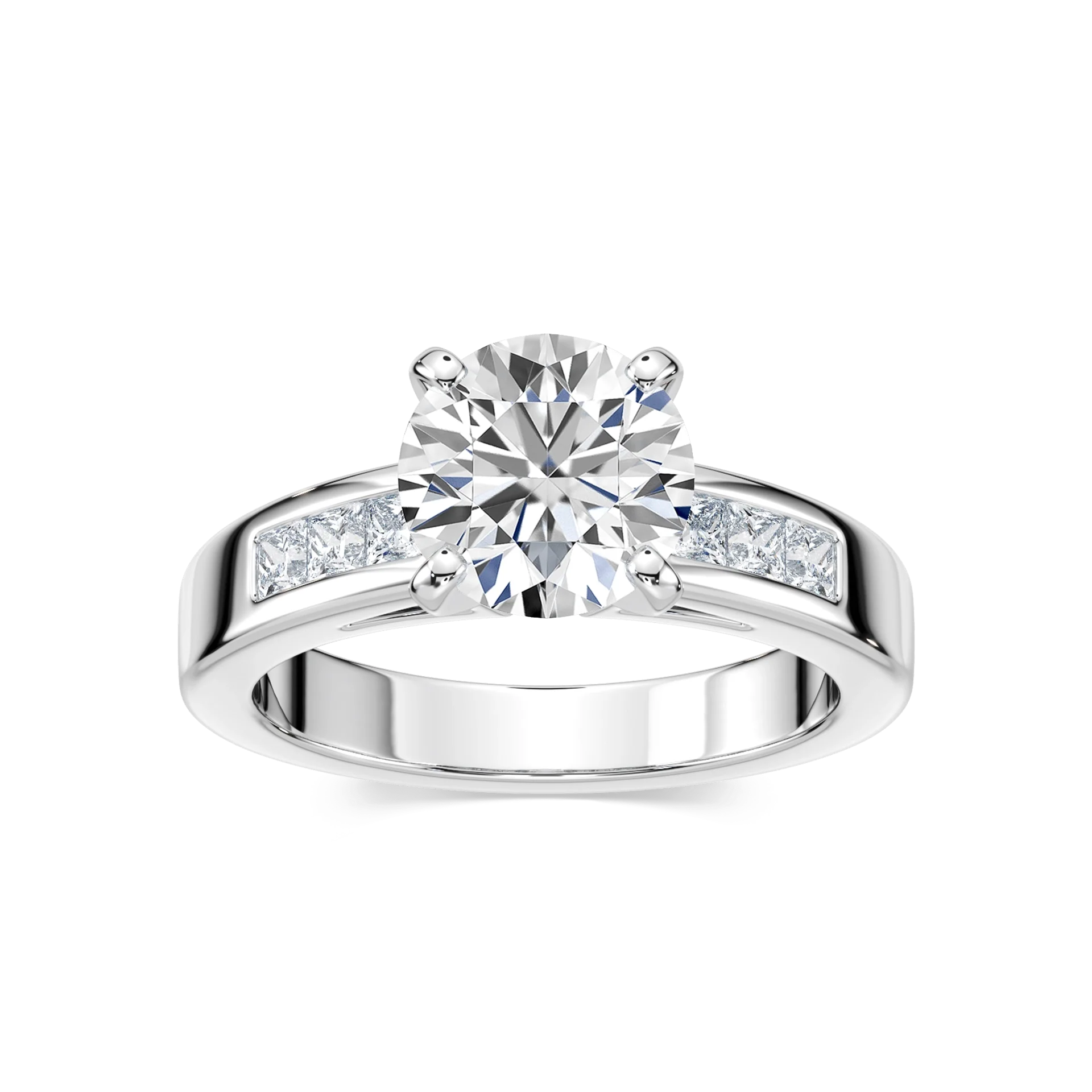 Melanie Lab Grown Diamond Channel Side Stone Engagement Ring