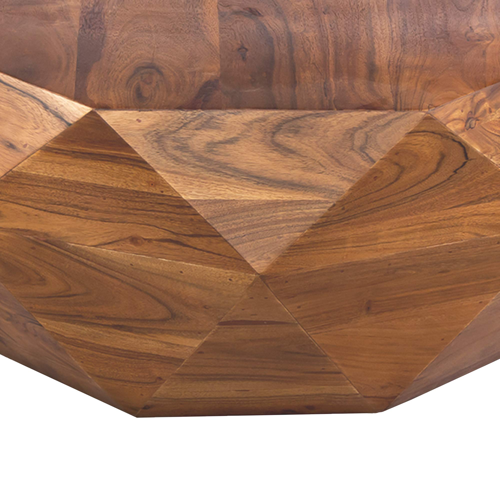 Diamond Shape Acacia Wood Coffee Table with Smooth Top