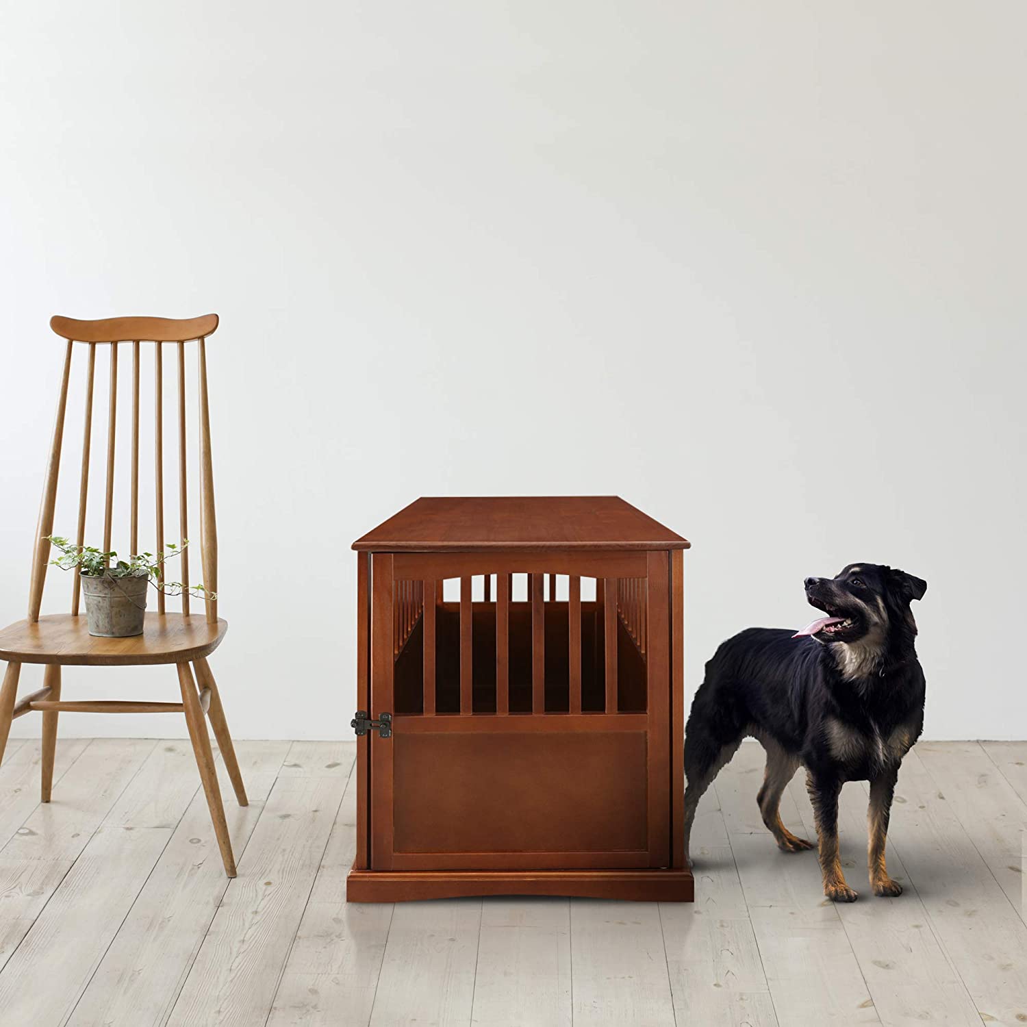 Wooden Large Pet Crate, Black