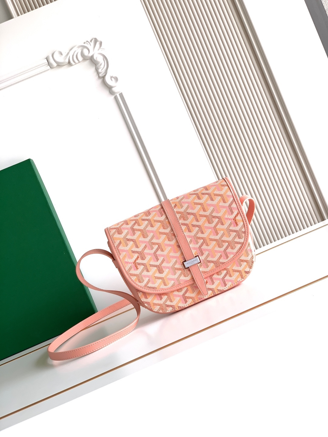 Goyard Belvedere PM Messenger Bag, Goyardine Printed Canvas, Calfskin Trim, Silver-Tone Hardware