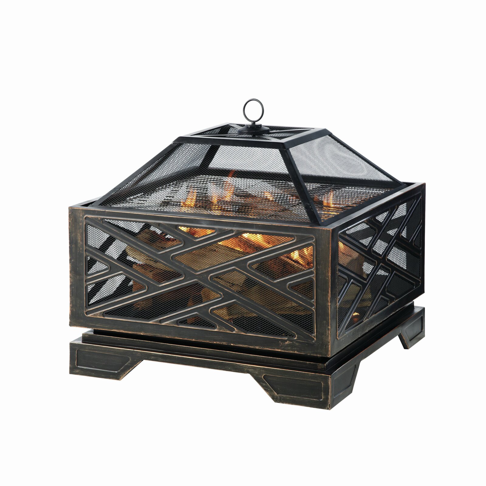 Telvin 26'' H x 26'' W Steel Wood Burning Fire Pit with Lid