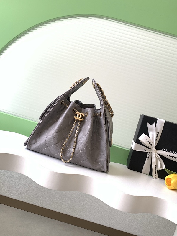 Chanel AS5293 Gray Caviar Hobo Bag