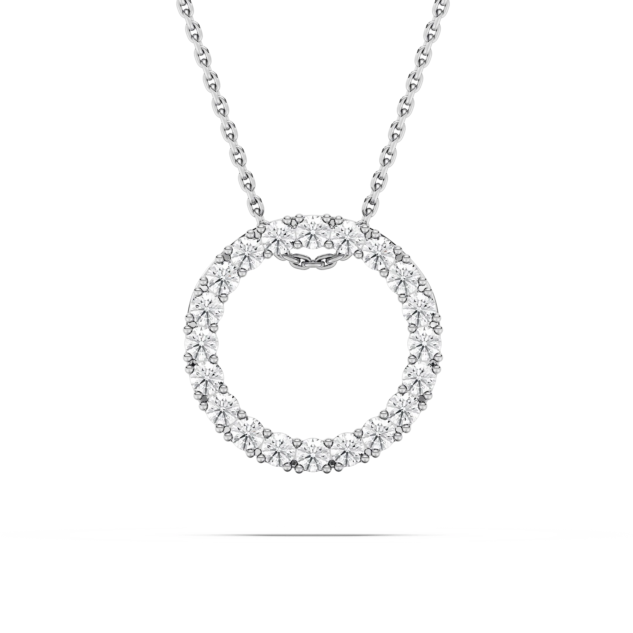 5/8 ctw Round Lab Grown Diamond Radiant Wreath Pendant  - 18 Inches