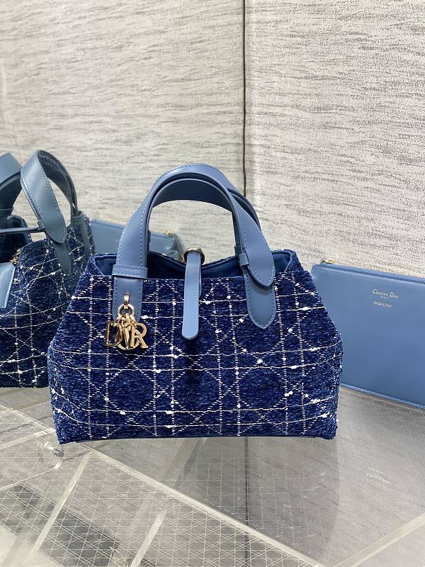 Dior Toujours Tote Bag Small Navy Toile