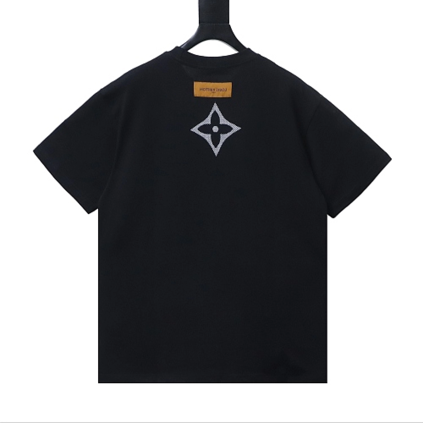 Louis Vuitton Monogram Embroidered Cotton T-Shirt Black