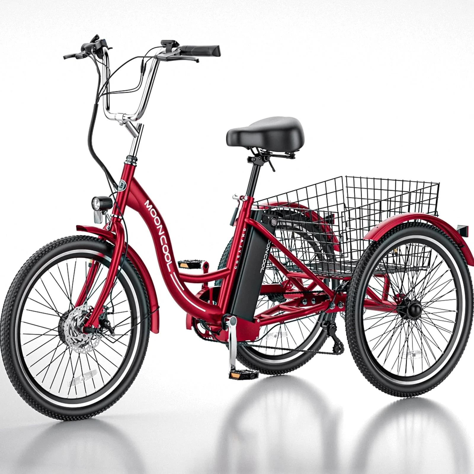 Lilypelle 24in Electric Tricycle with Basket, 350W, 36V 10.4Ah
