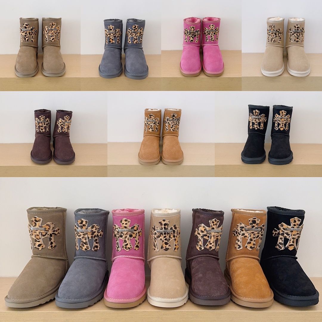 UGG x Chrome Hearts Leopard Classic Mini Boots - Kids
