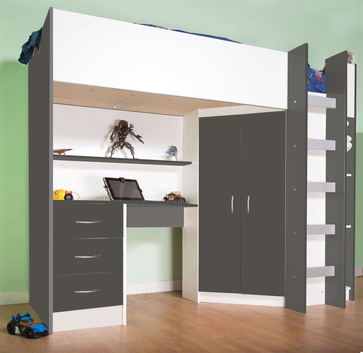 High Sleeper Calder High Bed M227 (Grey & White)