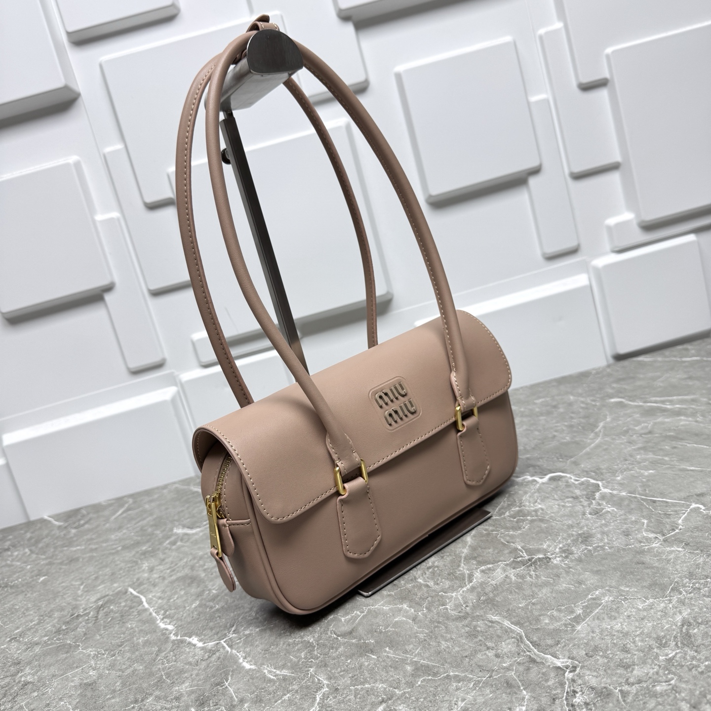 Miu Miu Leather Rectangular Flap Shoulder Bag