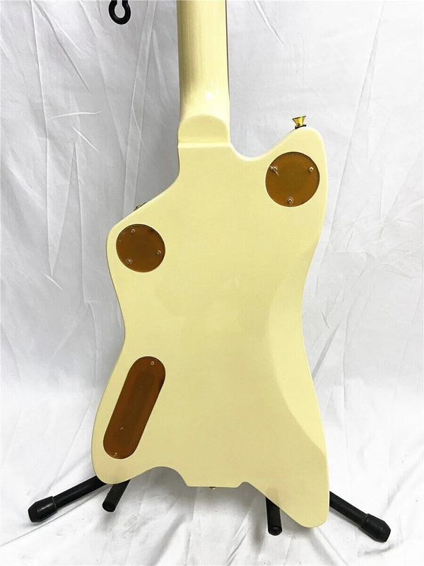 Premium 6-String Electric Guitar in Cream Yellow Finish with Gold Trim