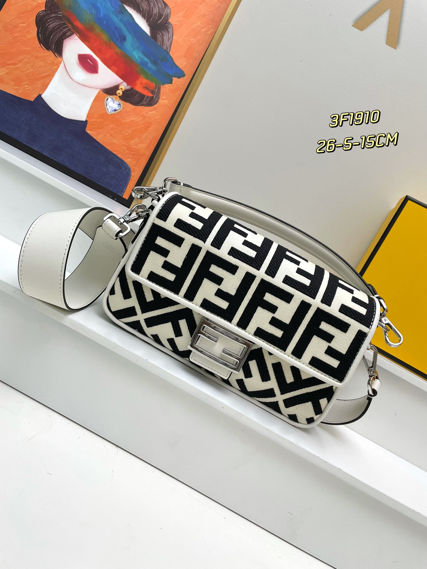 Fendi Embroidery Baguette Bag