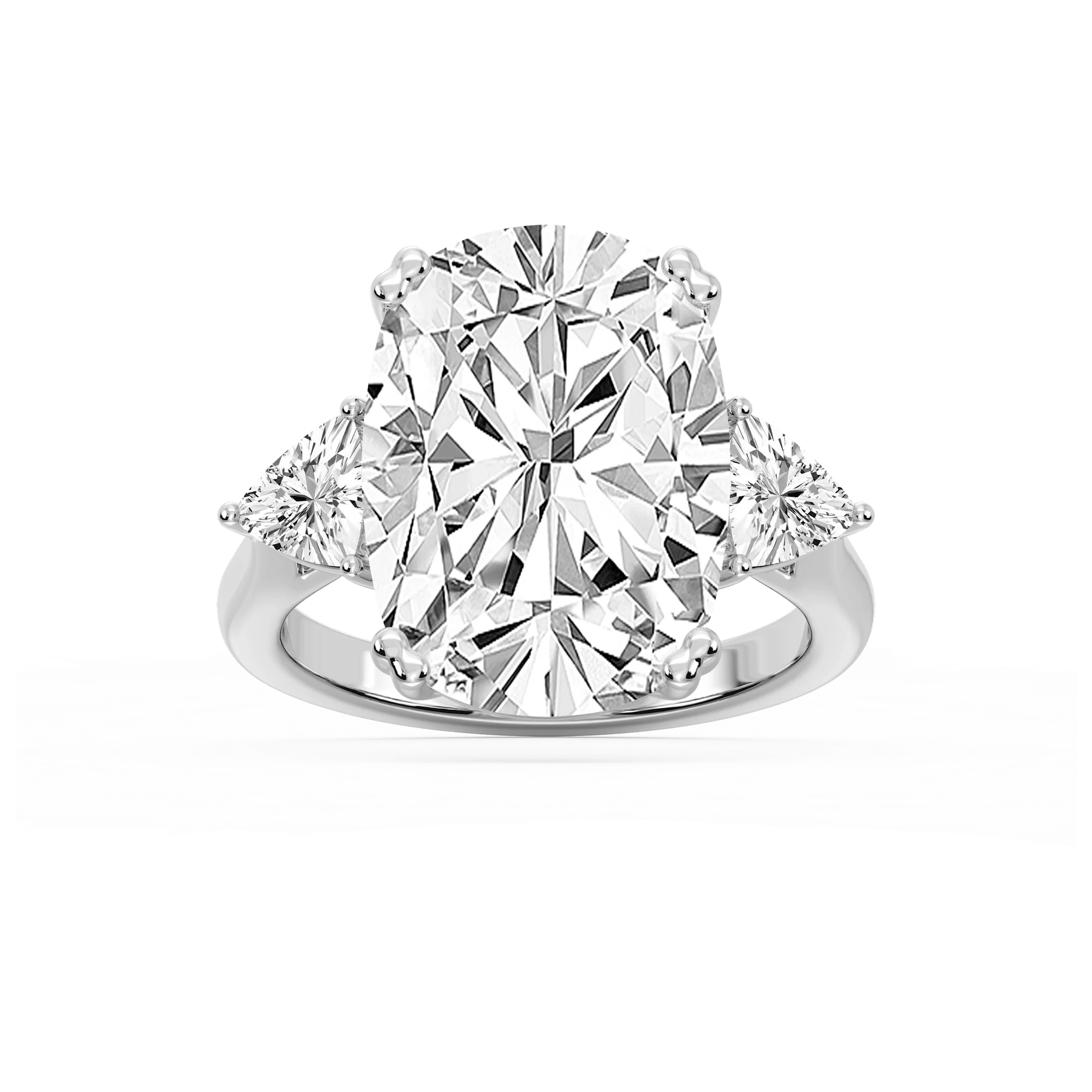 Meghan 16 ctw Elongated Cushion Lab Grown Diamond Three Stone Engagement Ring - Signature Collection