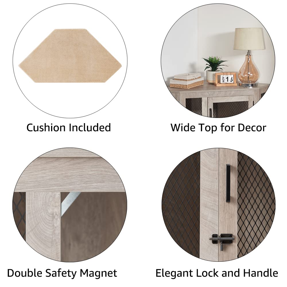 Furniture Corner Dog Crate with Cushion