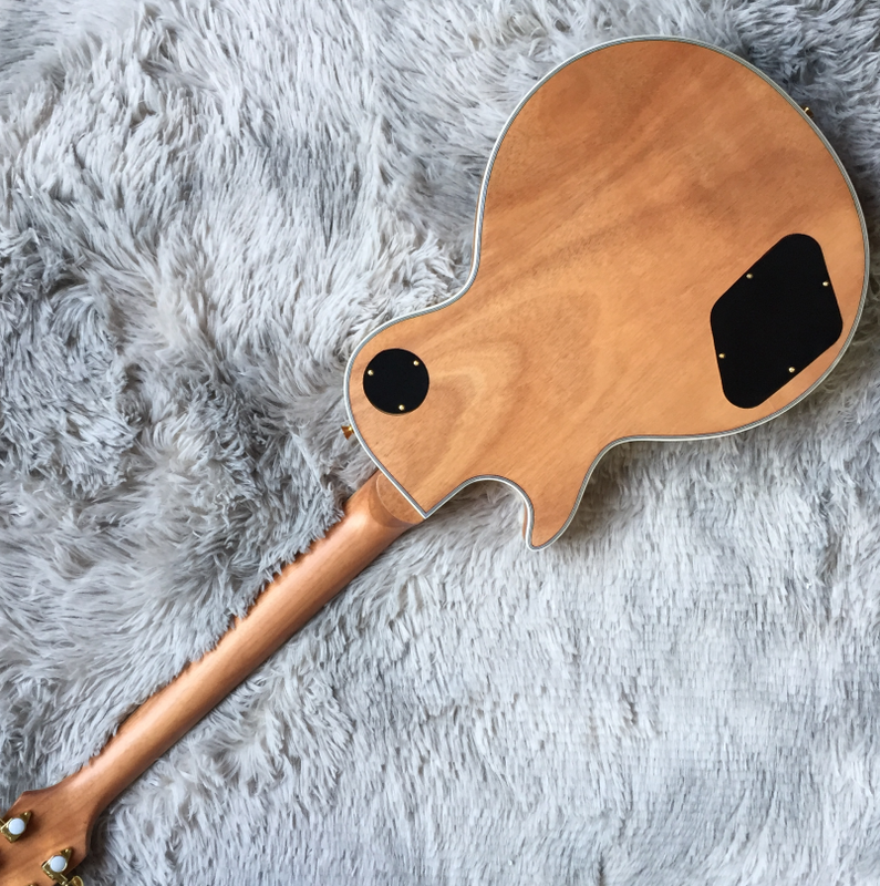 Electric Guitar 6 strings Nature Fretless Rosewood Fretboard Gold Hardware