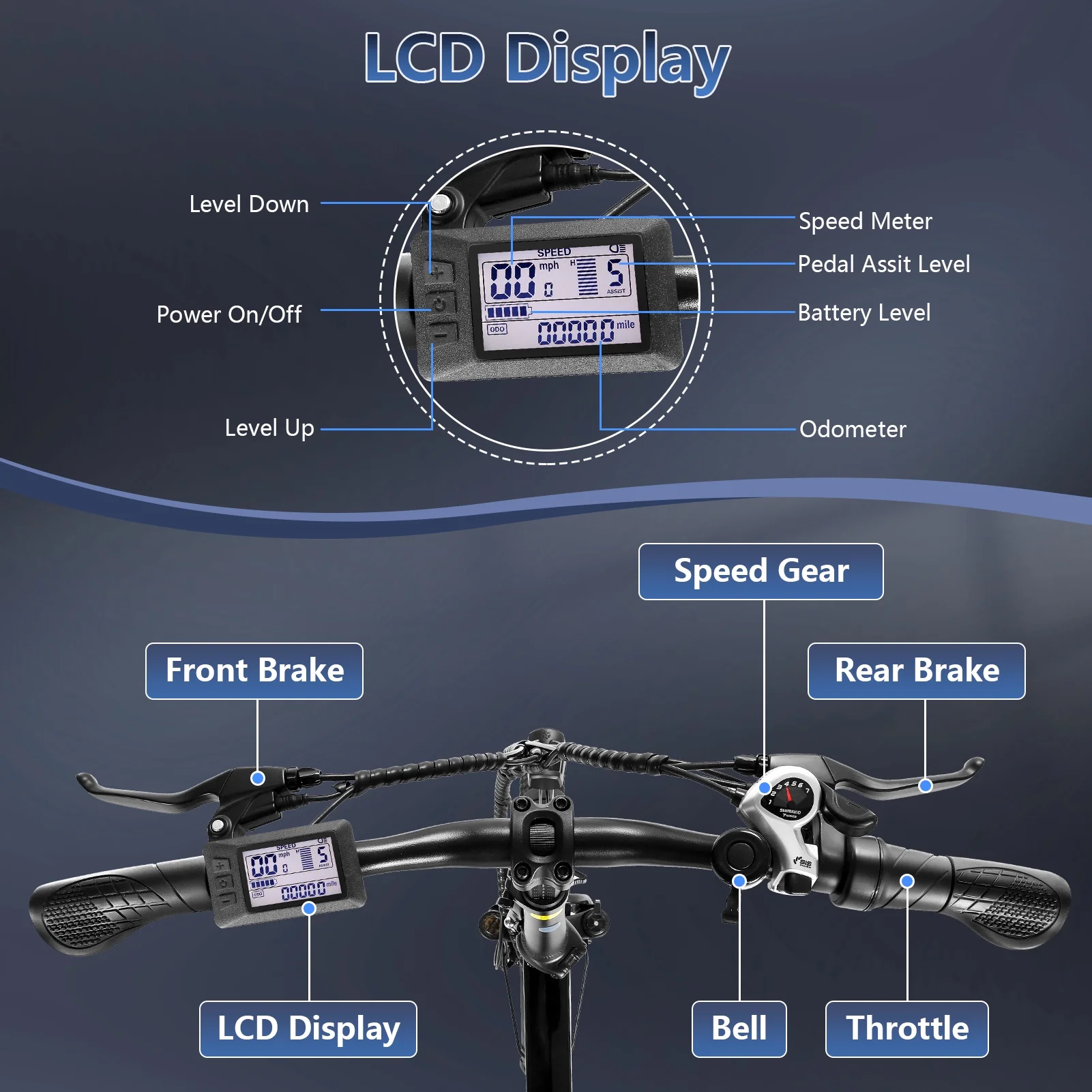 Gocio 20in Folding Electric Mountain Bike, 750W Peak, 48V 375Wh