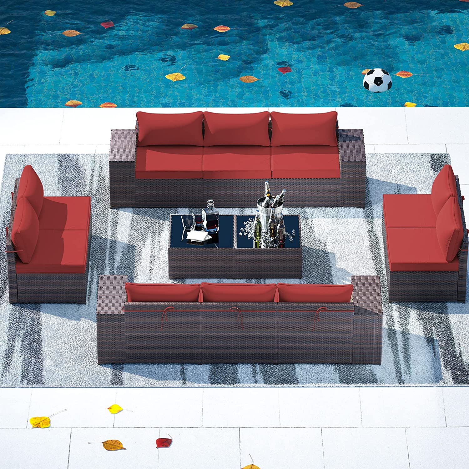 Outdoor Patio Furniture Sets 12-Pc Patio Sectional Furniture