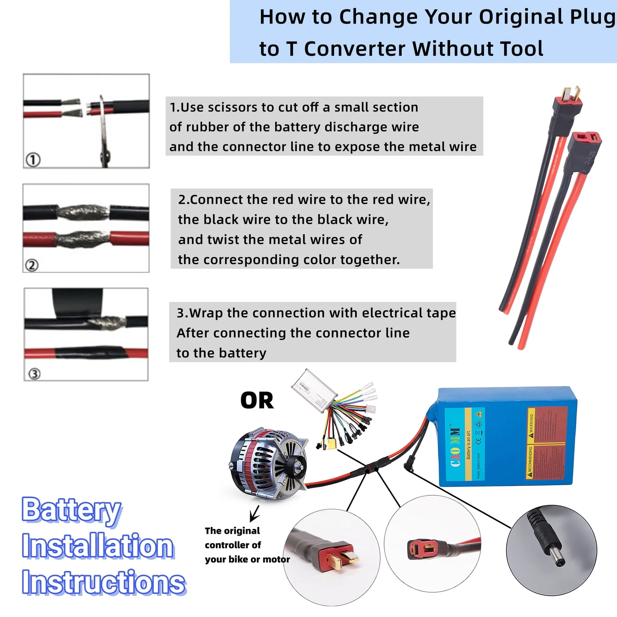 36V 10Ah Lithium E-Bike Battery with Charger, 30A BMS