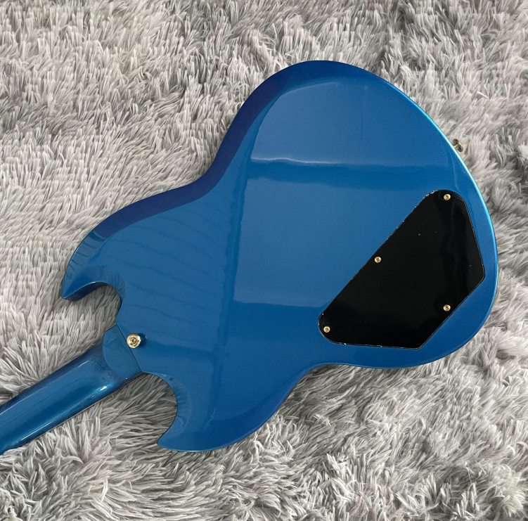 Electric Guitar Blue Small Vibrat HHH Pickups Bone Nut mahogany body
