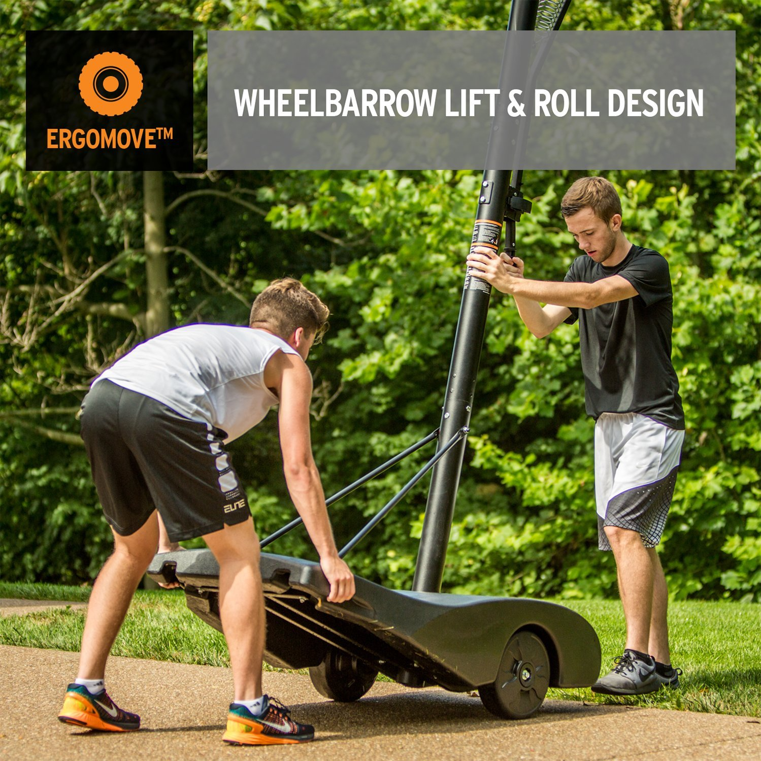 Portable Height-Adjustable Basketball Hoop - Easy Lift & Roll