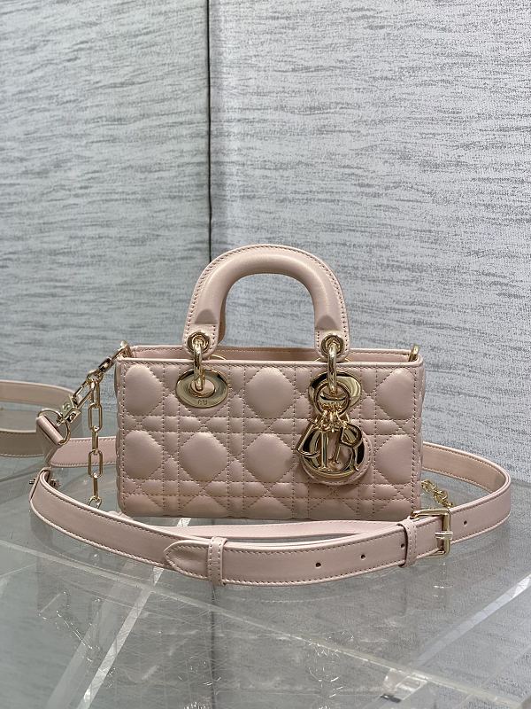 Lady D-Joy Bag Mini Pearl Pink Cannage