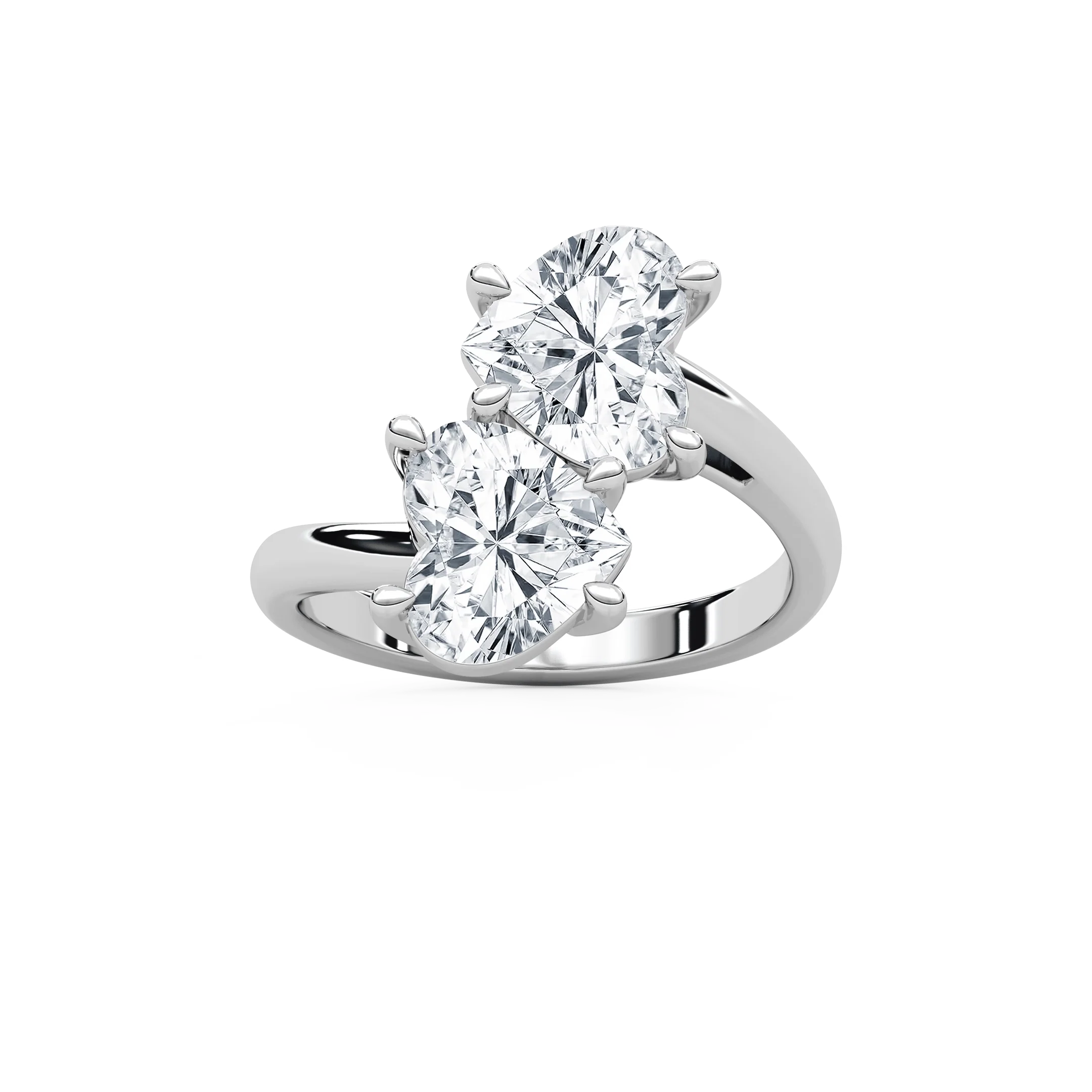 Milani 4 ctw Heart Lab Grown Diamond Toi et Moi Engagement Ring