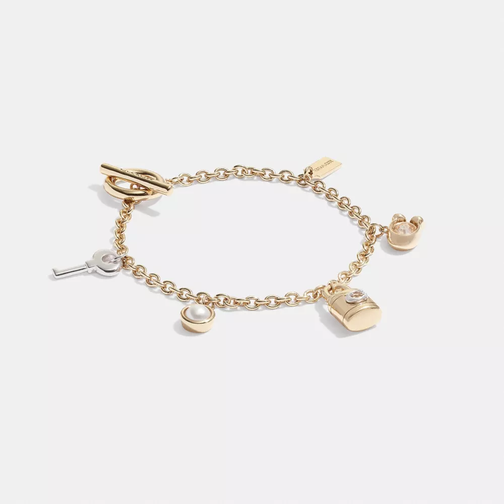 COAthtCH Signature Padlock And Key Charm Bracelet