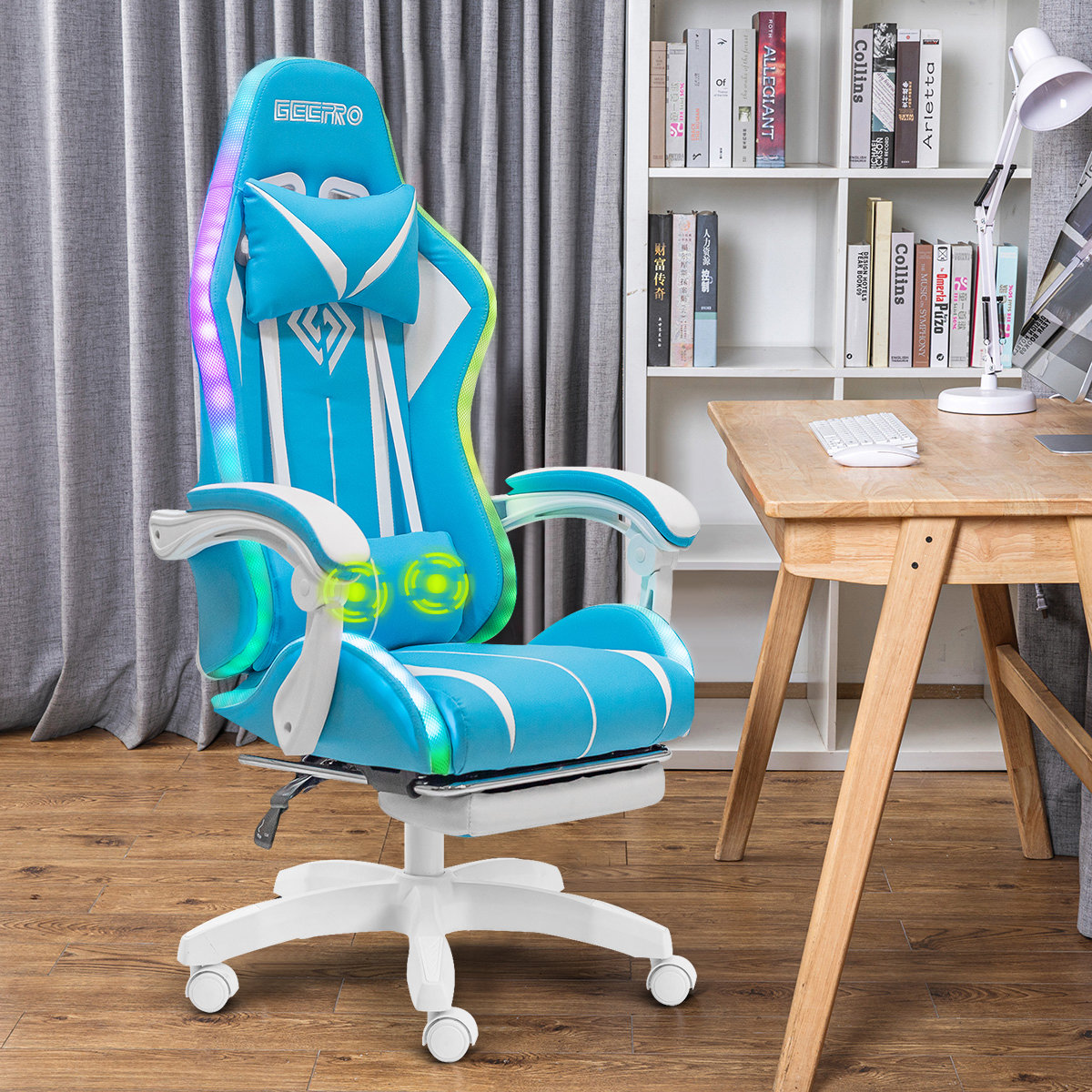 RGB PC & Racing Game Chair With Massage And Bluetooth