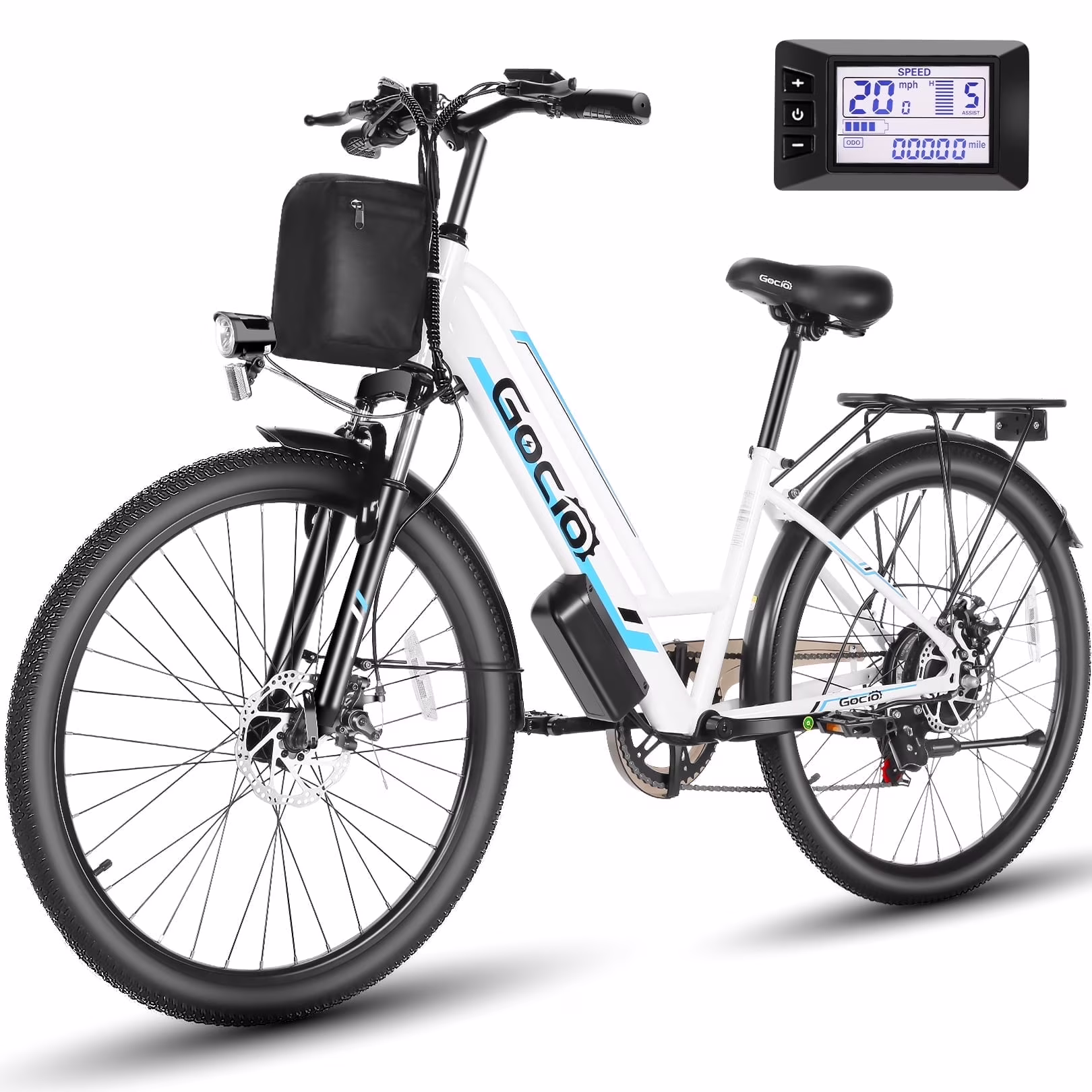 Gocio 26in Electric Cruiser Bike, 500W, 48V 7.8Ah