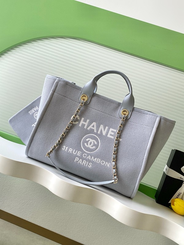 Chanel AS3257 White Shopping Tote