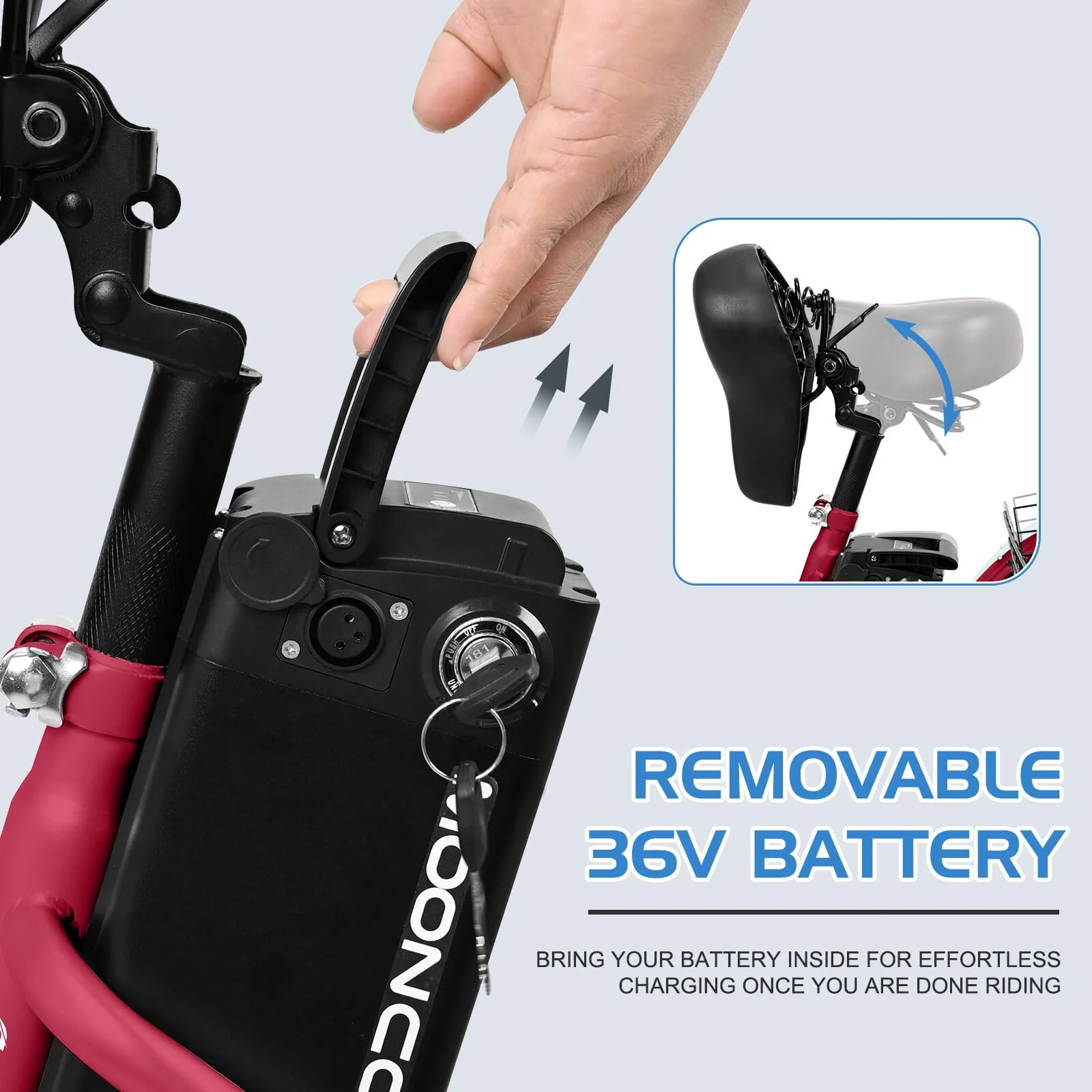 Lilypelle 24in Electric Tricycle with Basket, 350W, 36V 10.4Ah