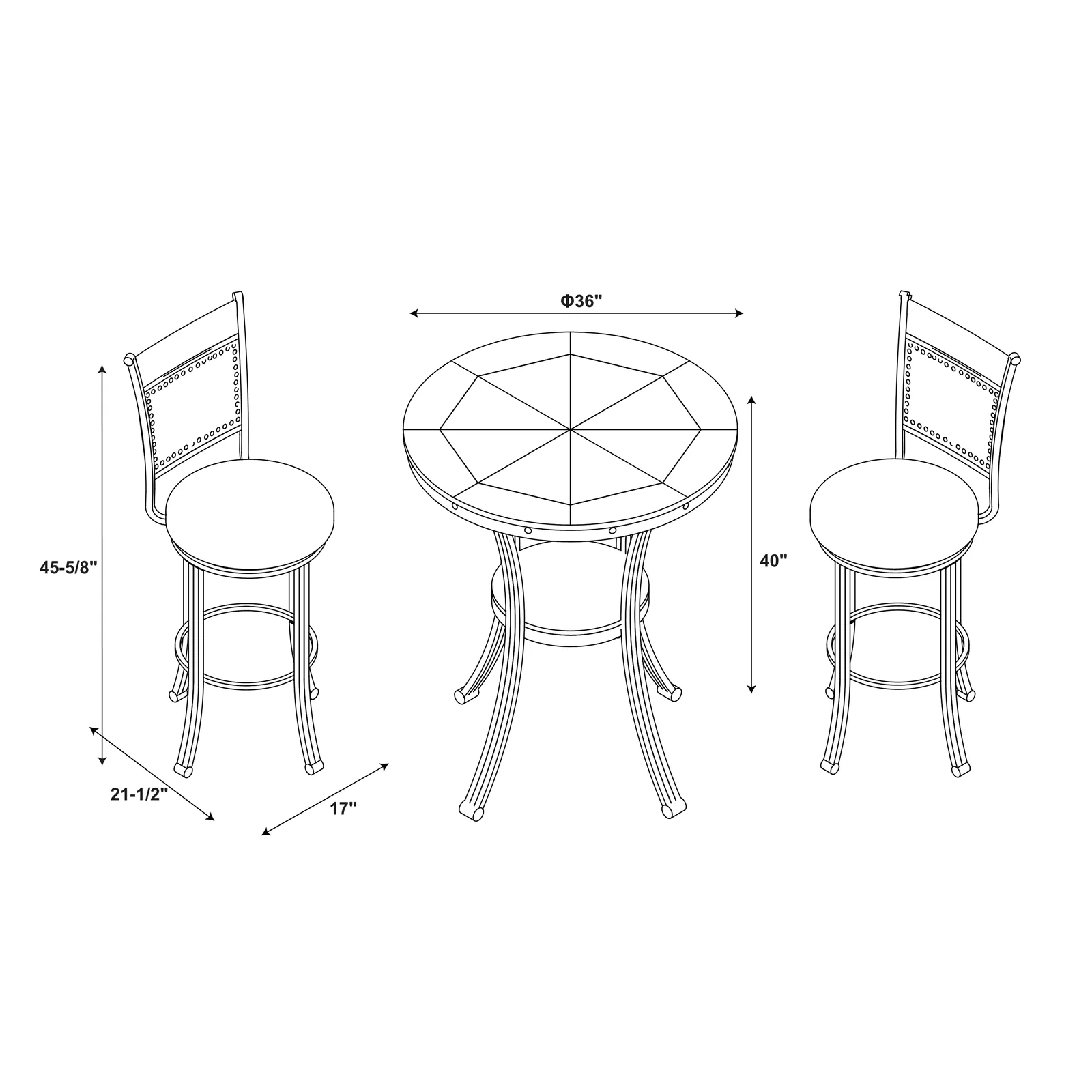 Luker 2 - Person Counter Height Dining Set