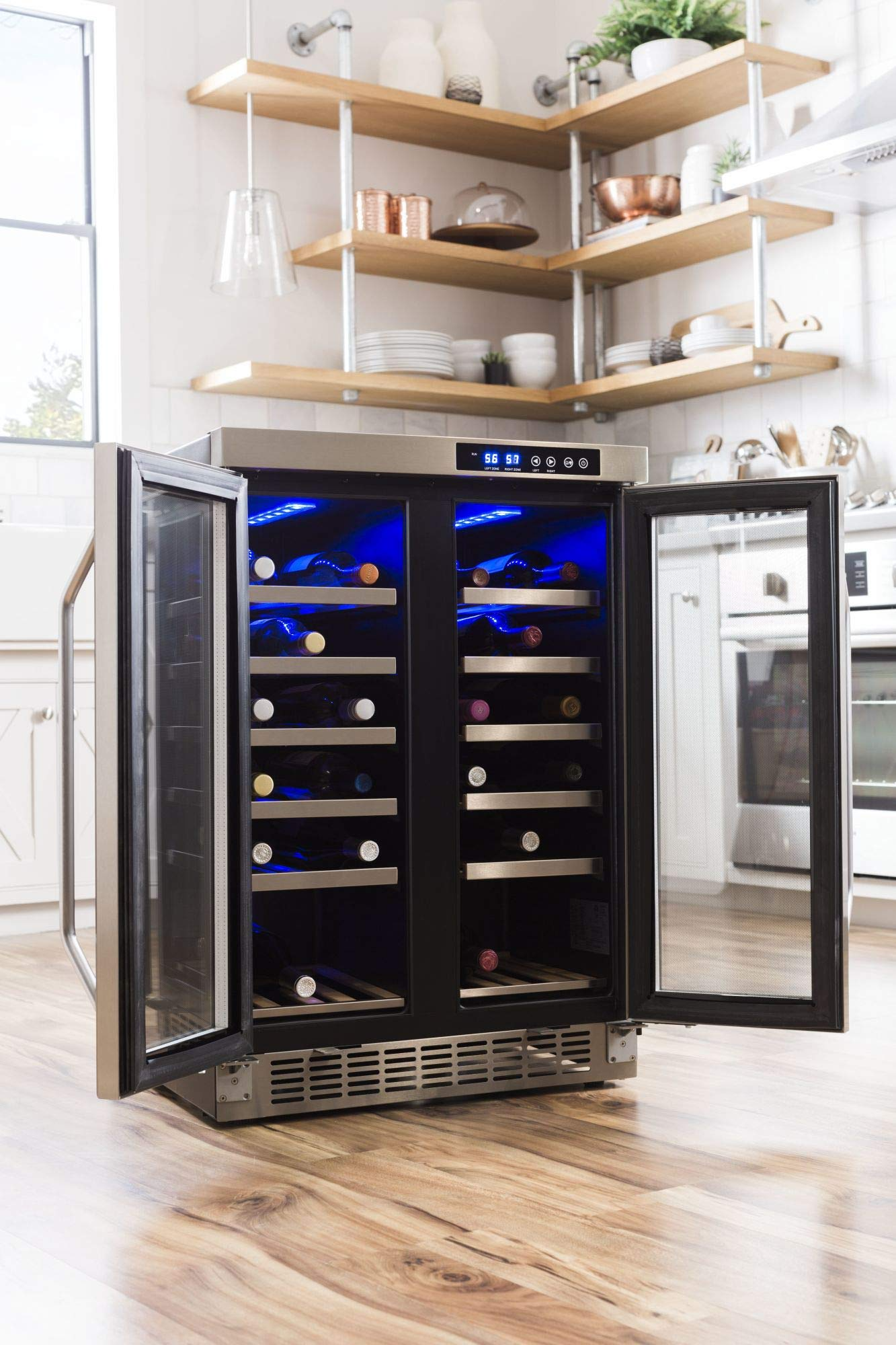 EdgeStar 36 Bottle Built-In Dual Zone French Door Wine Cooler