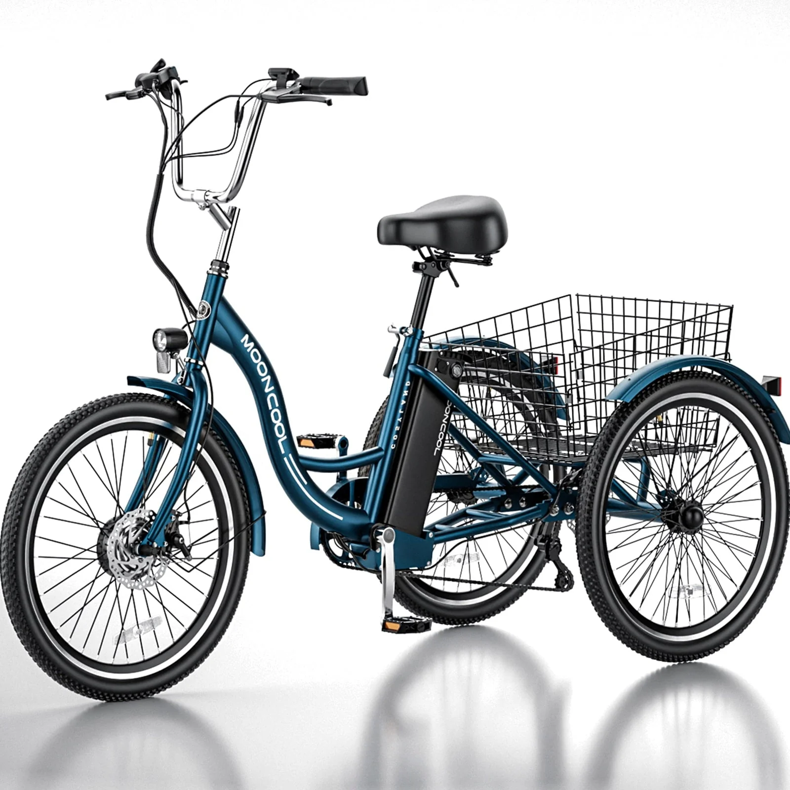 Lilypelle 24in 3-Wheel Electric Tricycle, 350W, 36V 10.4Ah