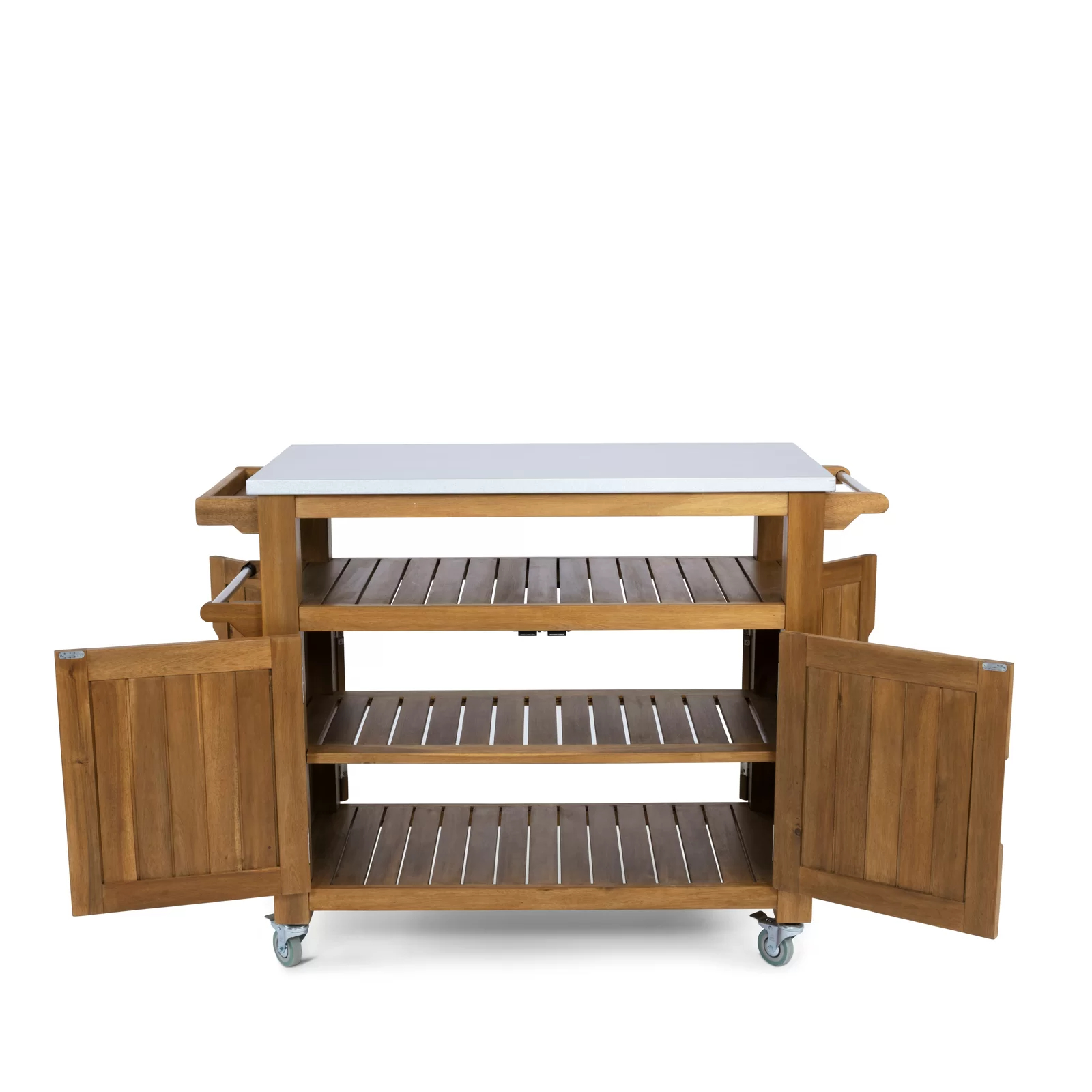 Amagansett Sand & Stable Bar Cart with Solid Wood Outer Material