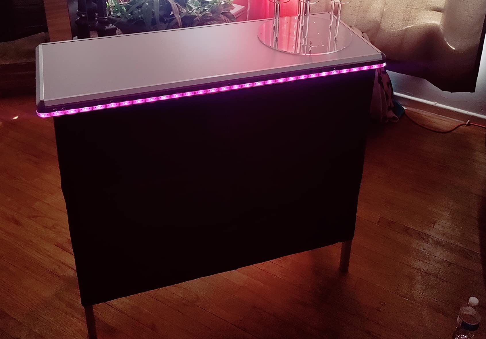 Folding Portable Party Bar withColor-Changing LED Lights, Black