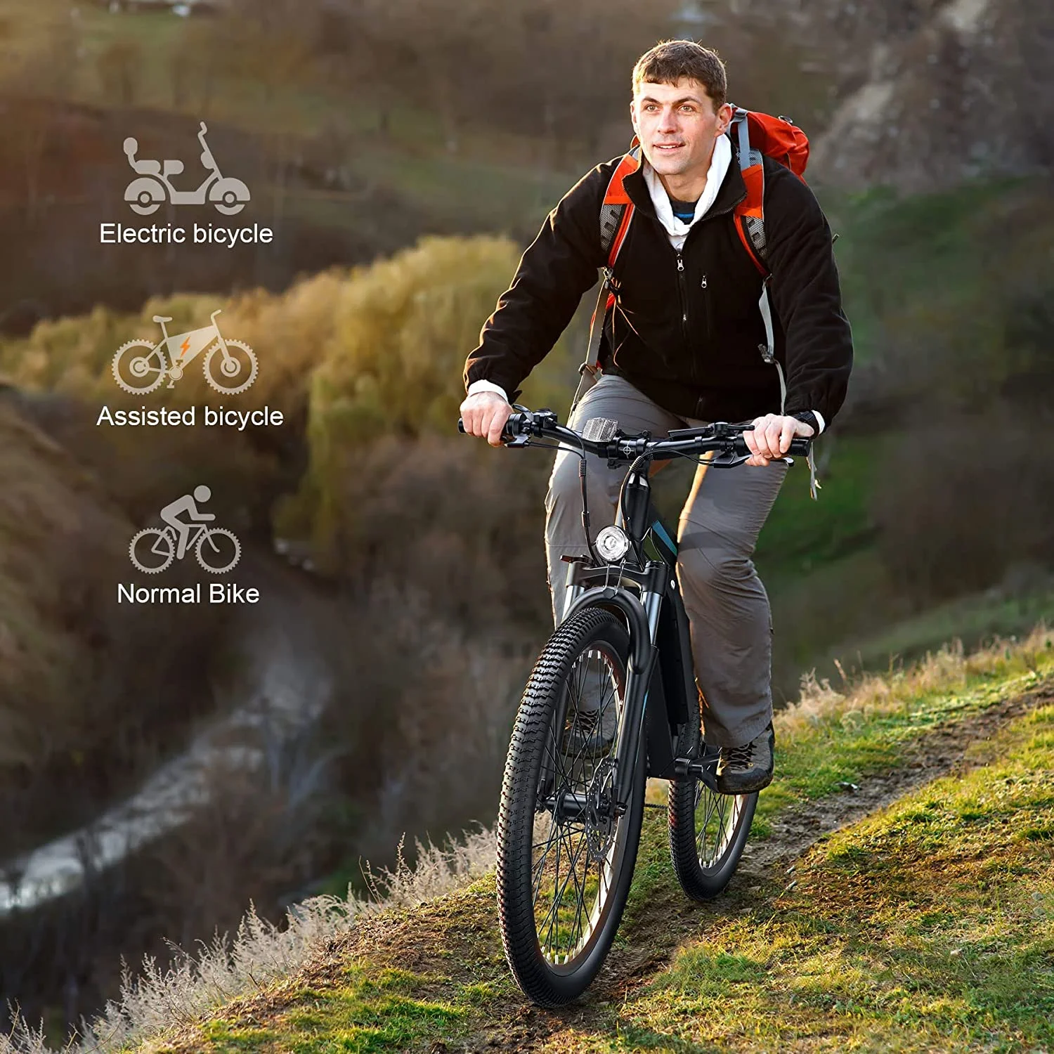 TotGuard 27.5in Electric Mountain Bike, 500W, 48V 10Ah