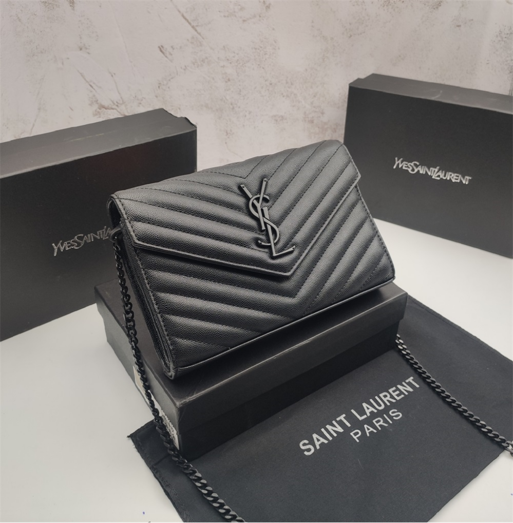 YSL Shoulder bag classic black bag caviar messenger bag chain bag fashion womens bag
