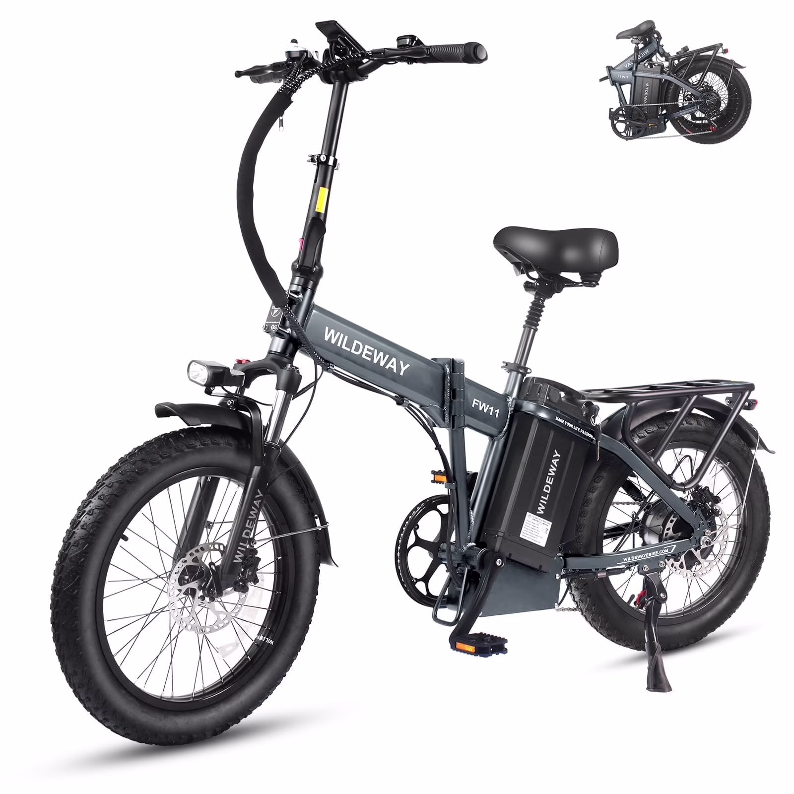 Wildeway 20in Folding Electric Bike, 750W, 48V 32Ah, Hydraulic Brakes